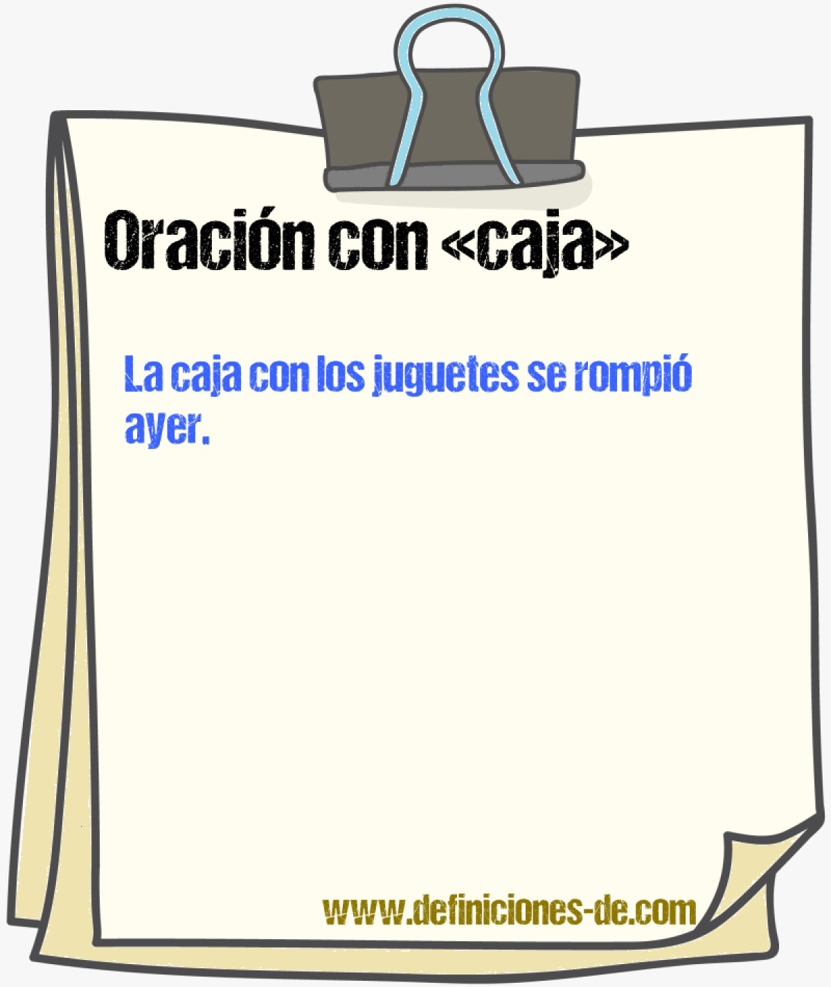 Ejemplos de oraciones con caja