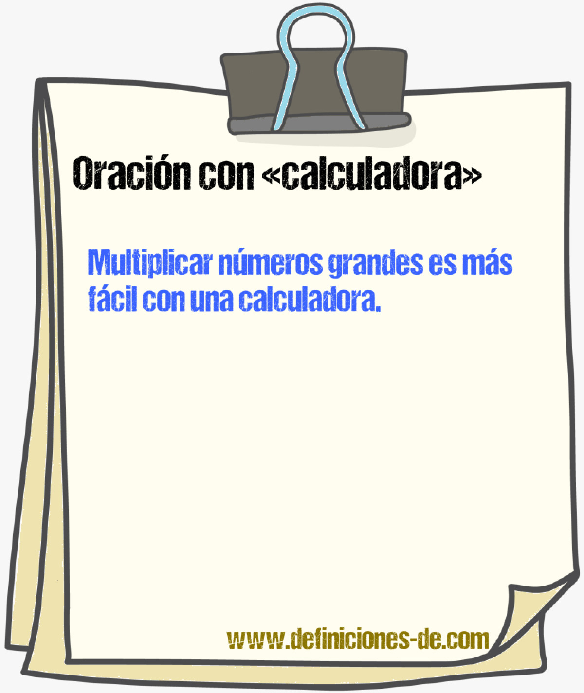 Ejemplos de oraciones con calculadora