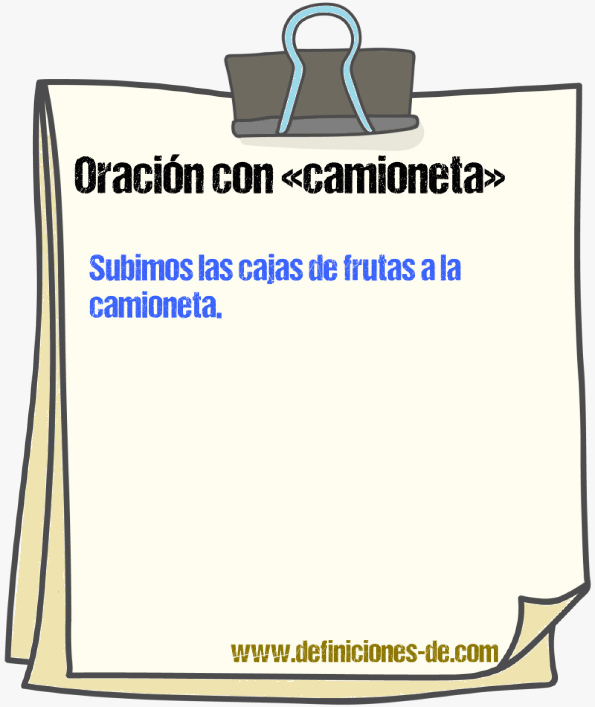 Ejemplos de oraciones con camioneta