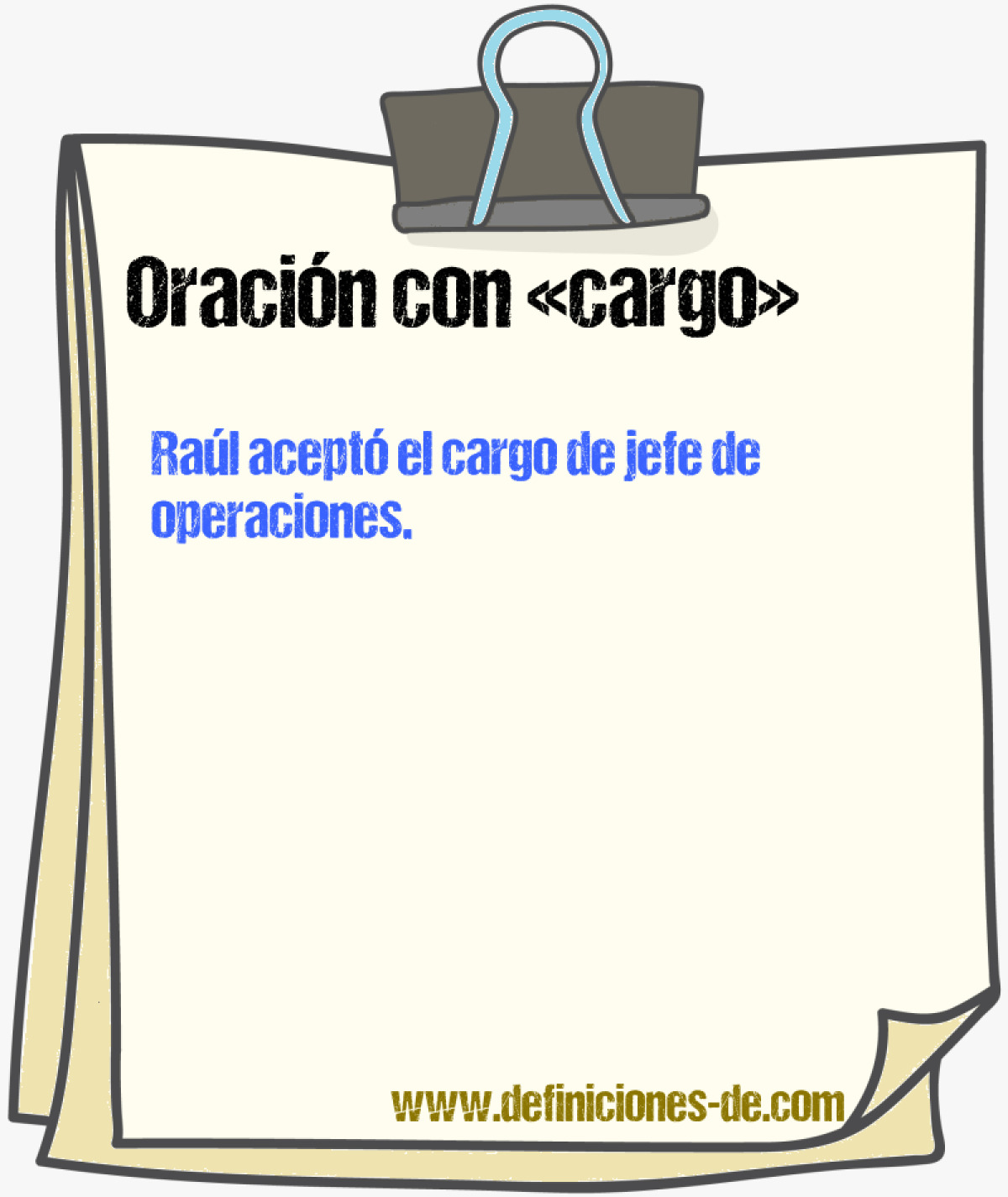 Ejemplos de oraciones con cargo