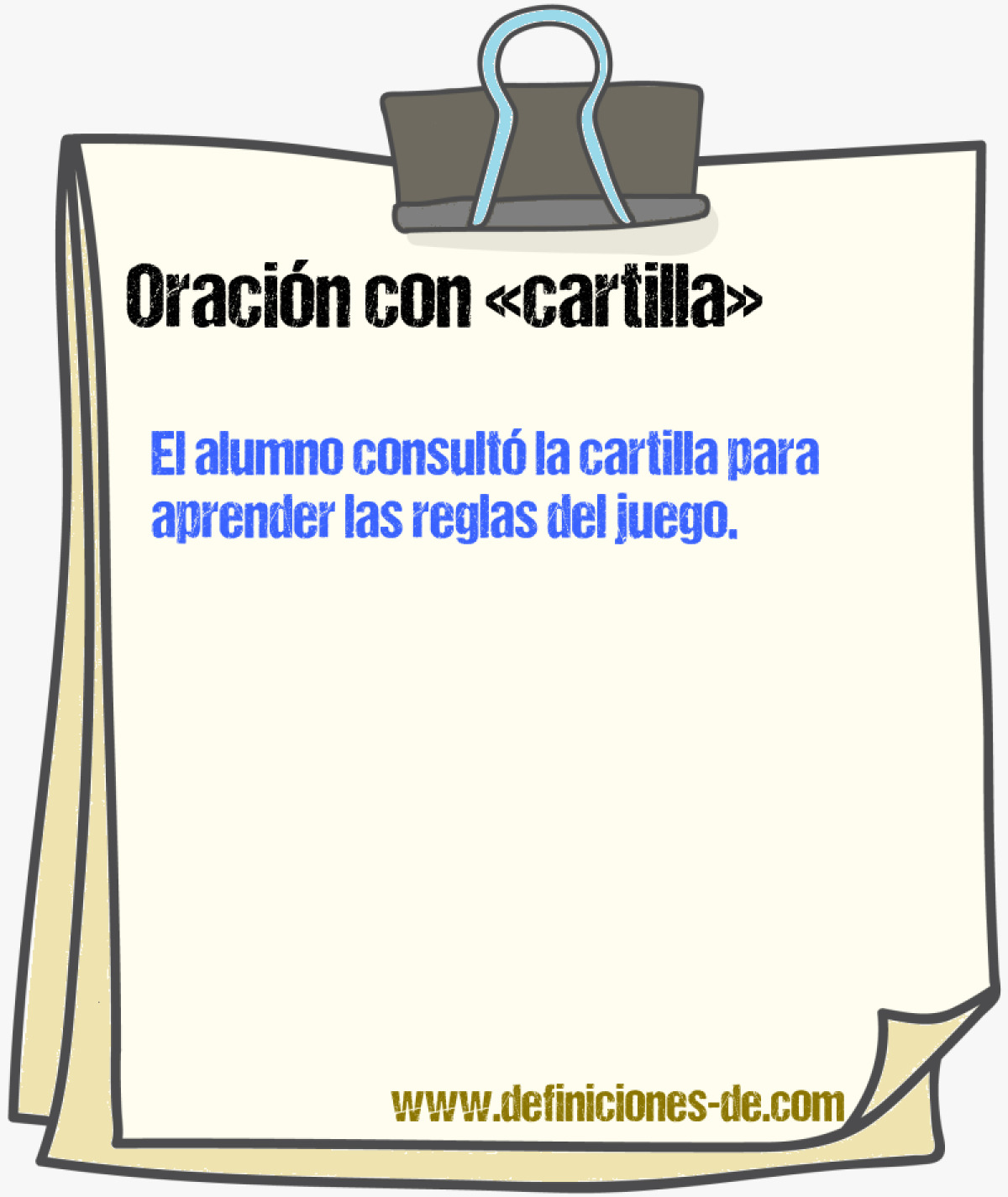 Ejemplos de oraciones con cartilla