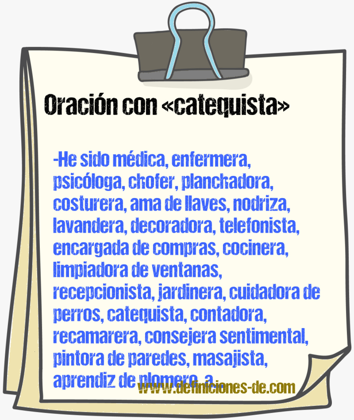 Ejemplos de oraciones con catequista