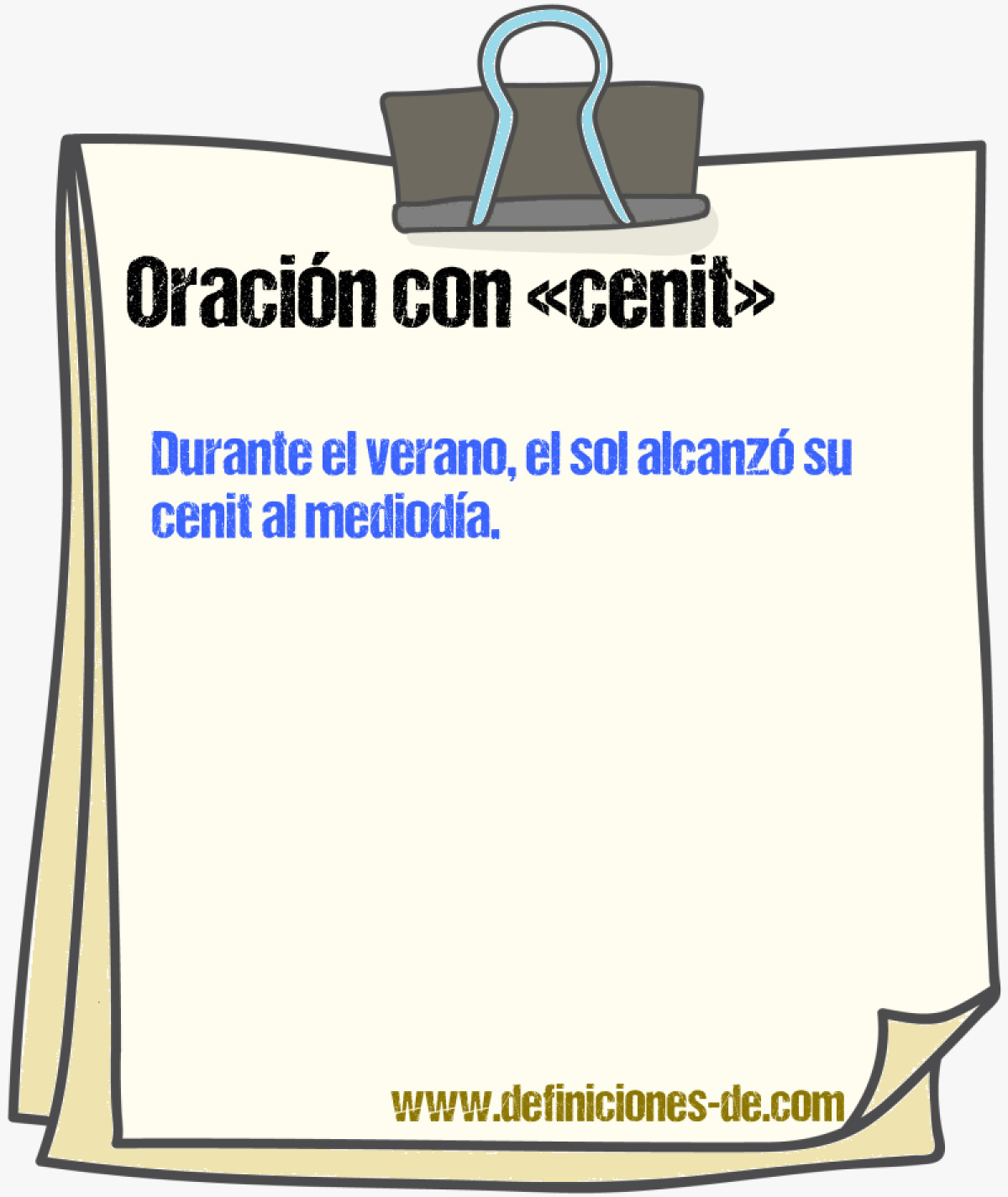 Ejemplos de oraciones con cenit