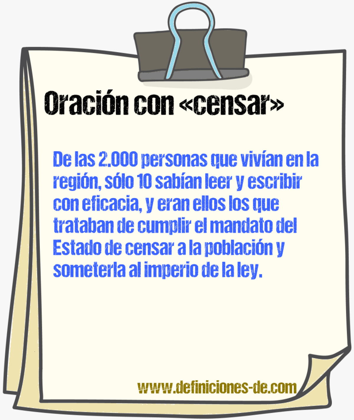 Ejemplos de oraciones con censar