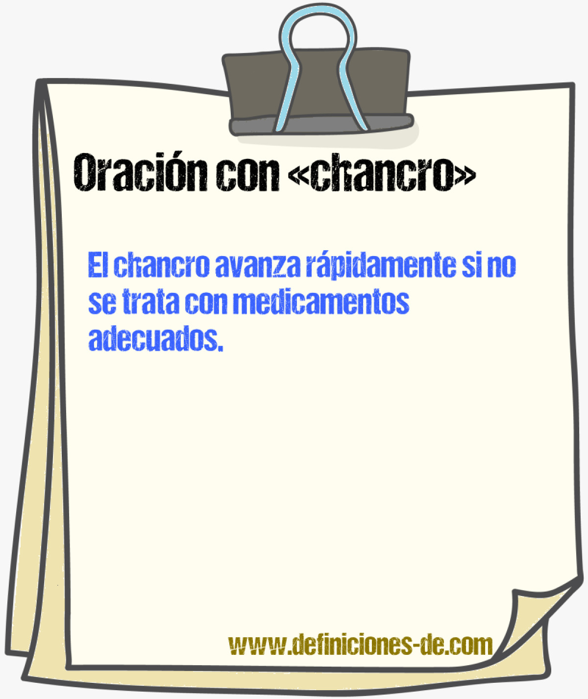 Ejemplos de oraciones con chancro