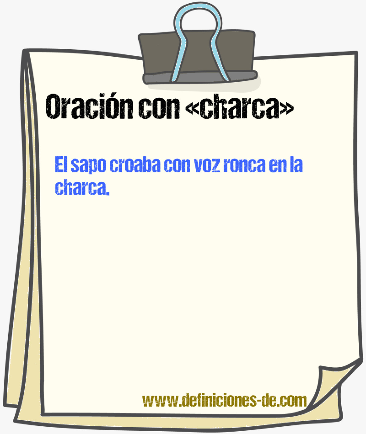 Ejemplos de oraciones con charca