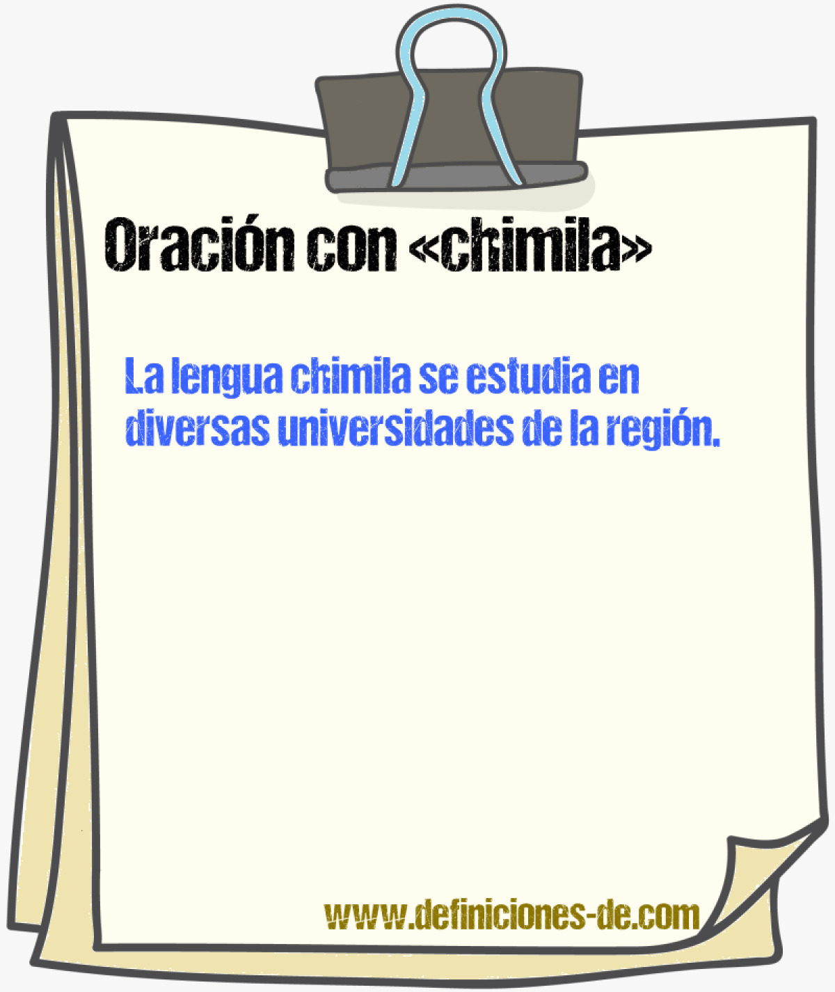 Ejemplos de oraciones con chimila