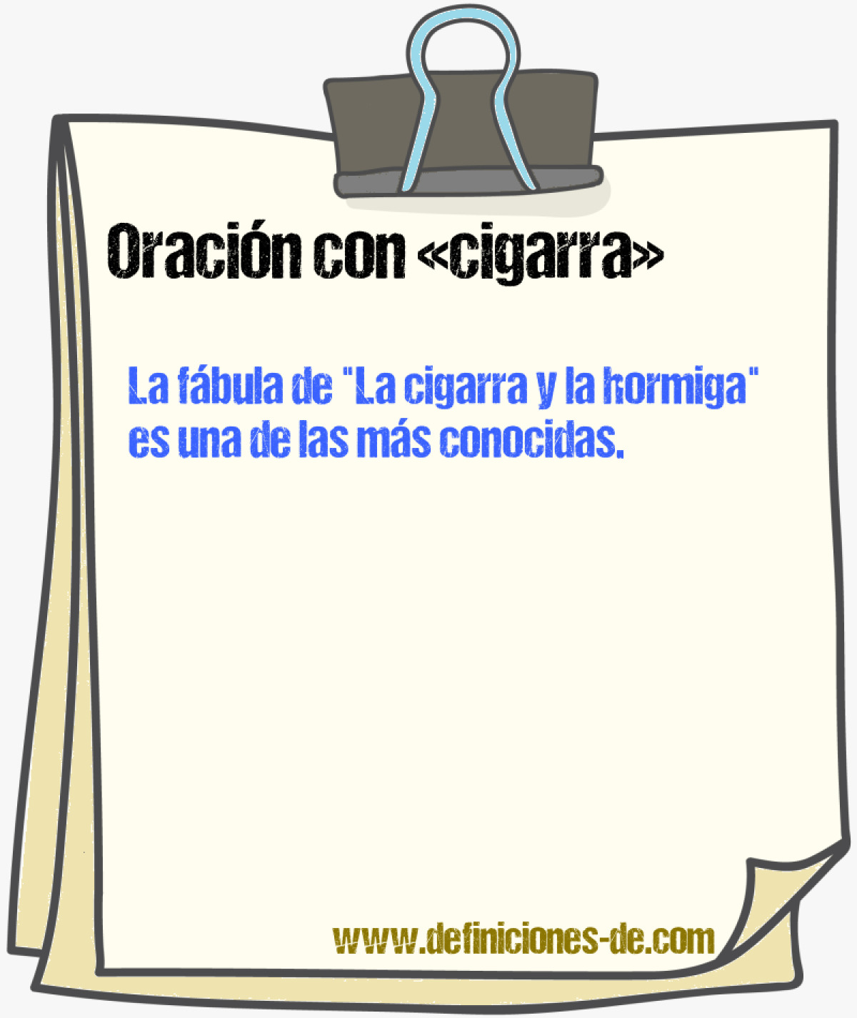 Ejemplos de oraciones con cigarra