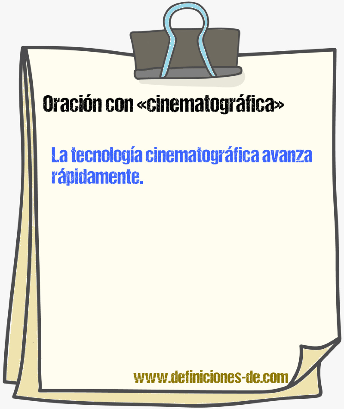 Ejemplos de oraciones con cinematogrfica