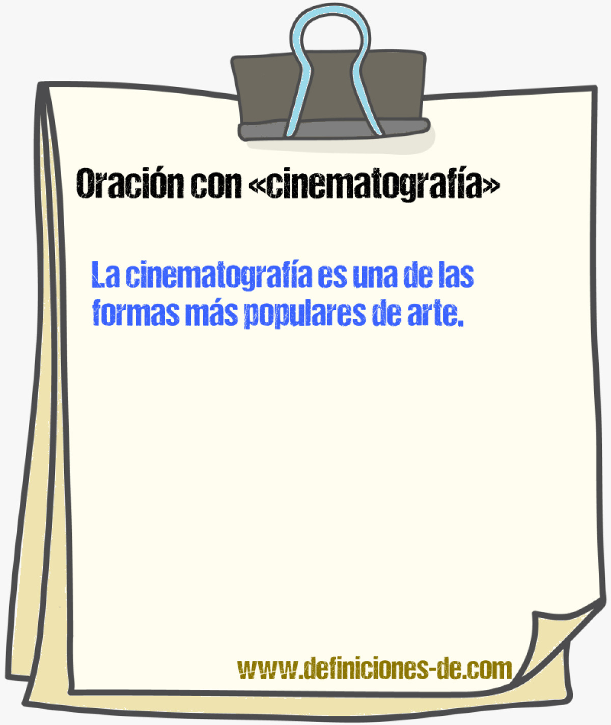 Ejemplos de oraciones con cinematografa