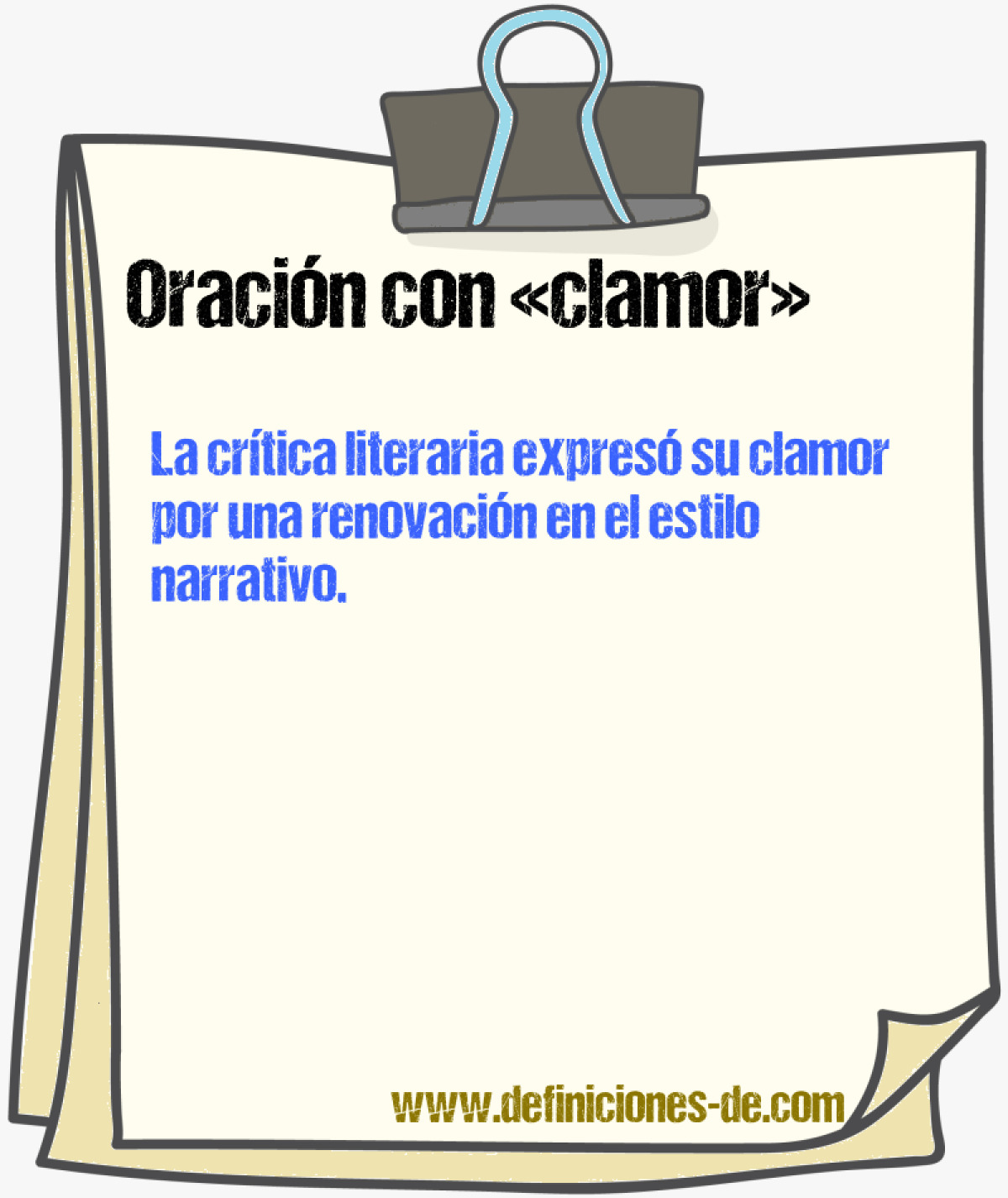 Ejemplos de oraciones con clamor