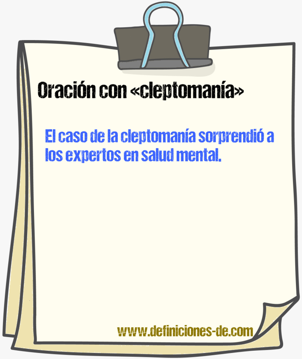 Ejemplos de oraciones con cleptomana