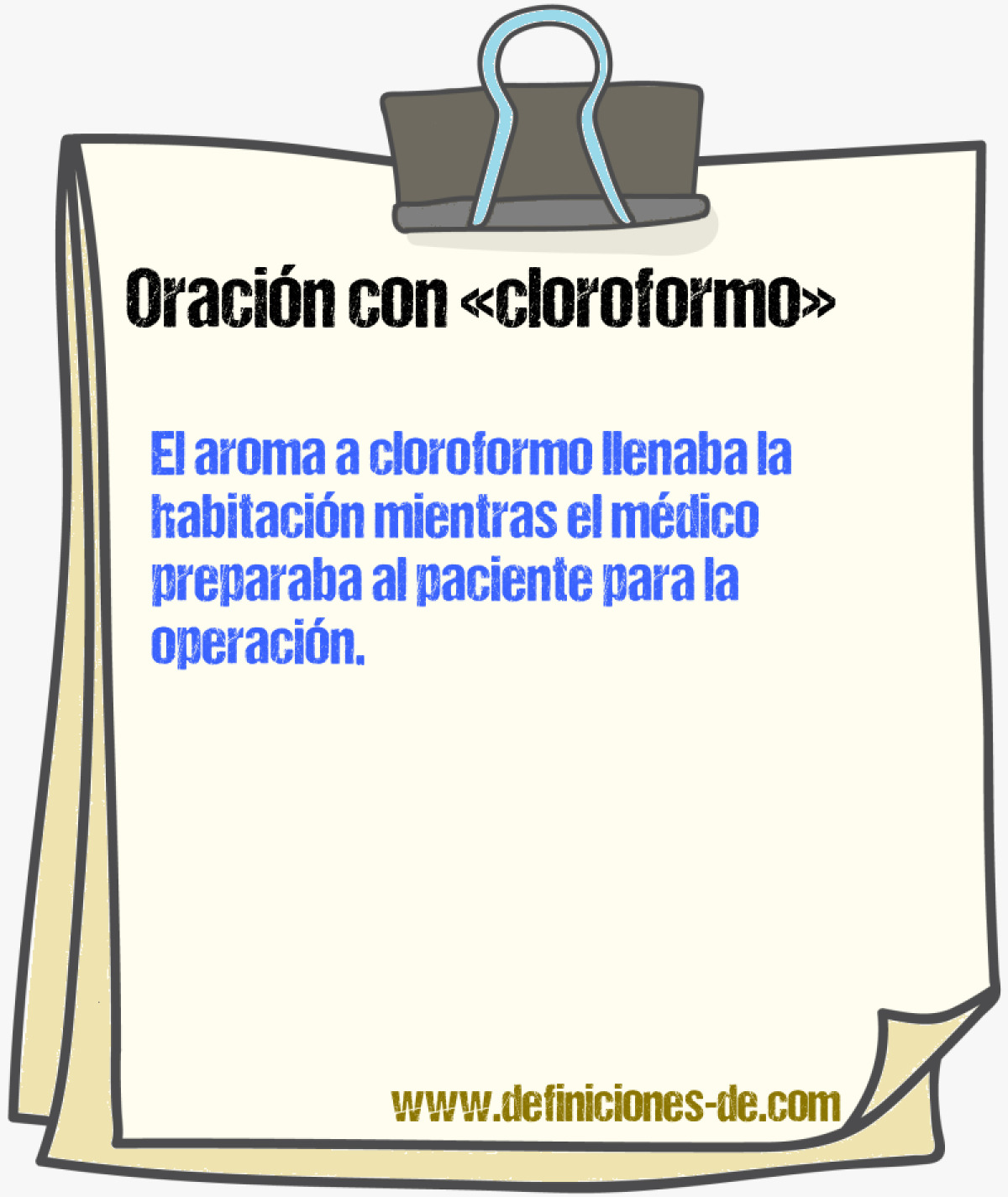 Ejemplos de oraciones con cloroformo