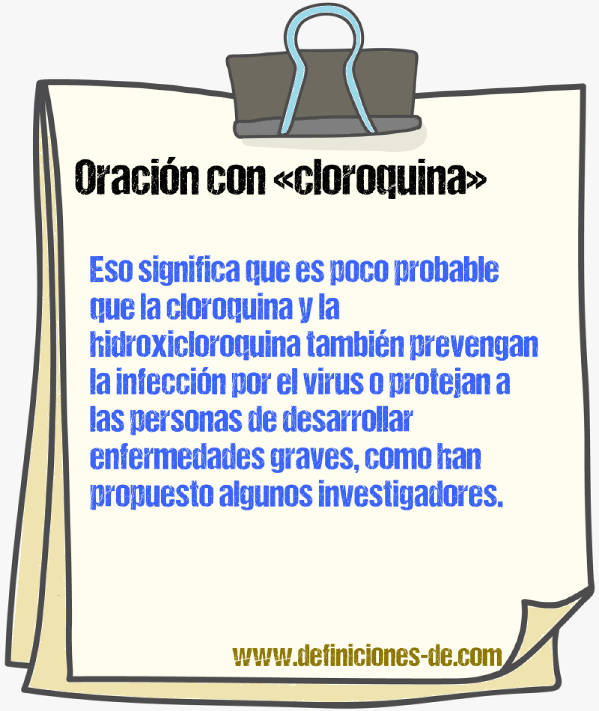 Ejemplos de oraciones con cloroquina