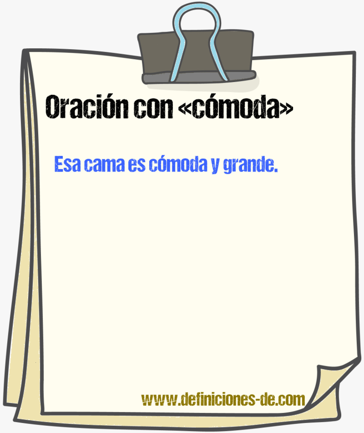 Ejemplos de oraciones con cmoda