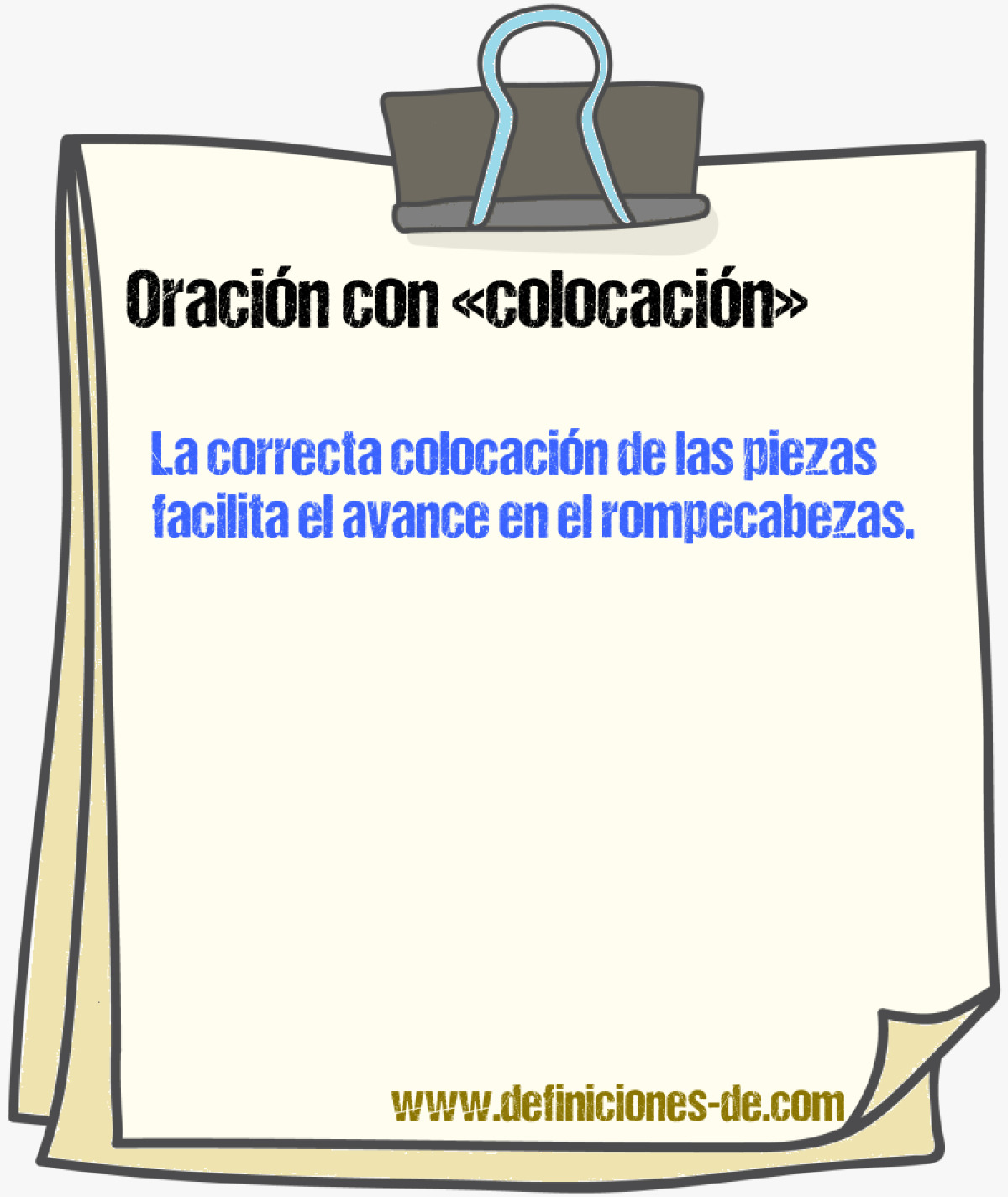 Ejemplos de oraciones con colocacin