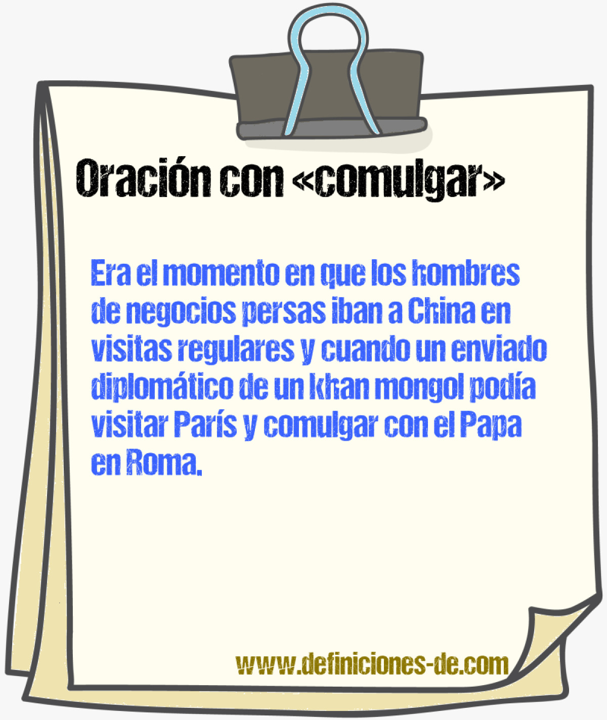 Ejemplos de oraciones con comulgar