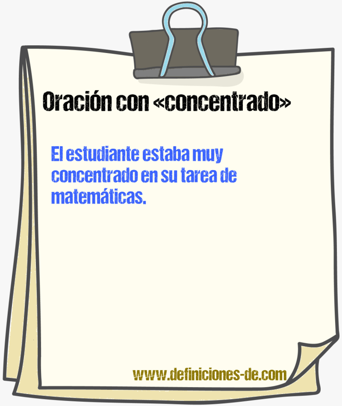 Ejemplos de oraciones con concentrado