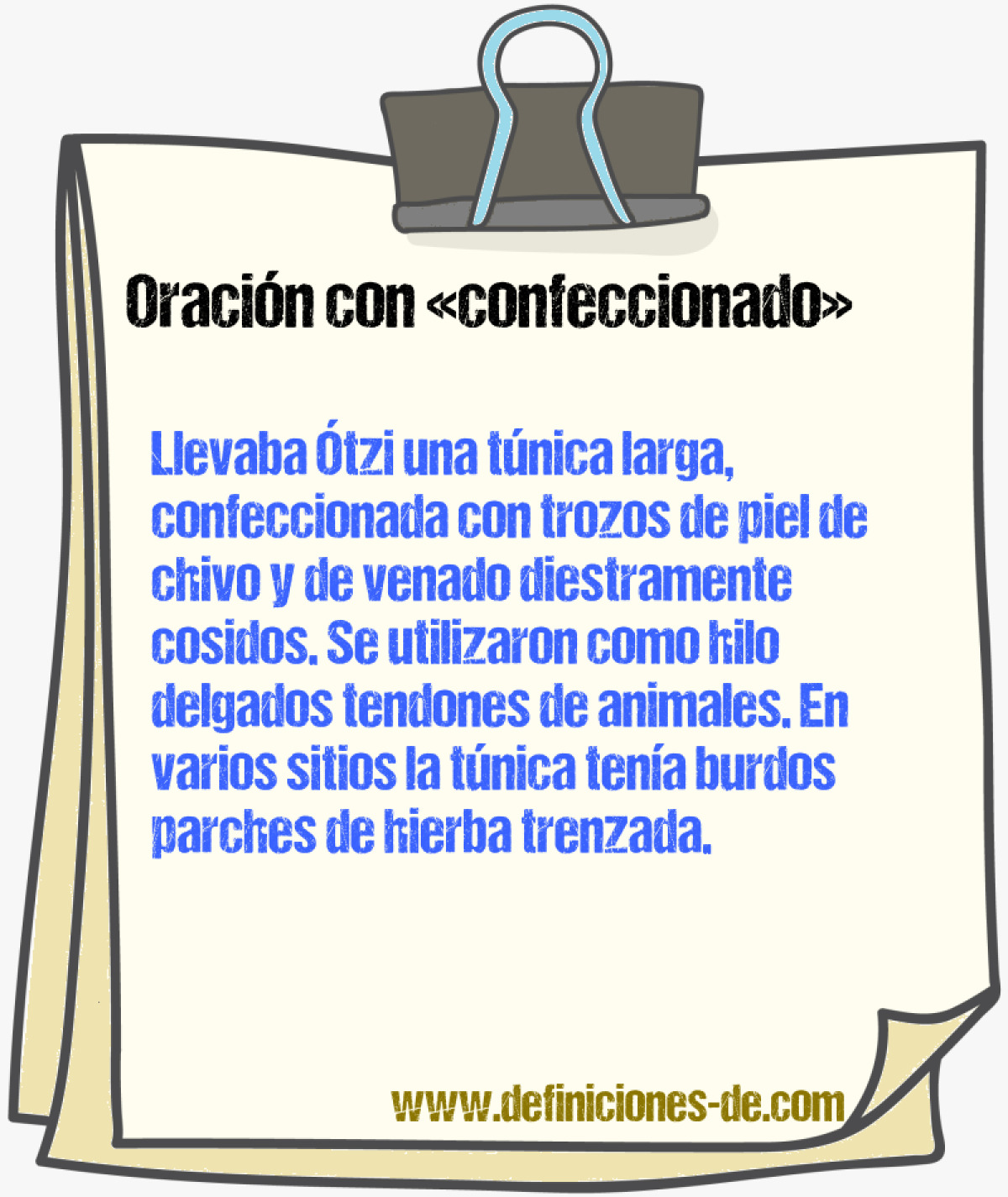 Ejemplos de oraciones con confeccionado