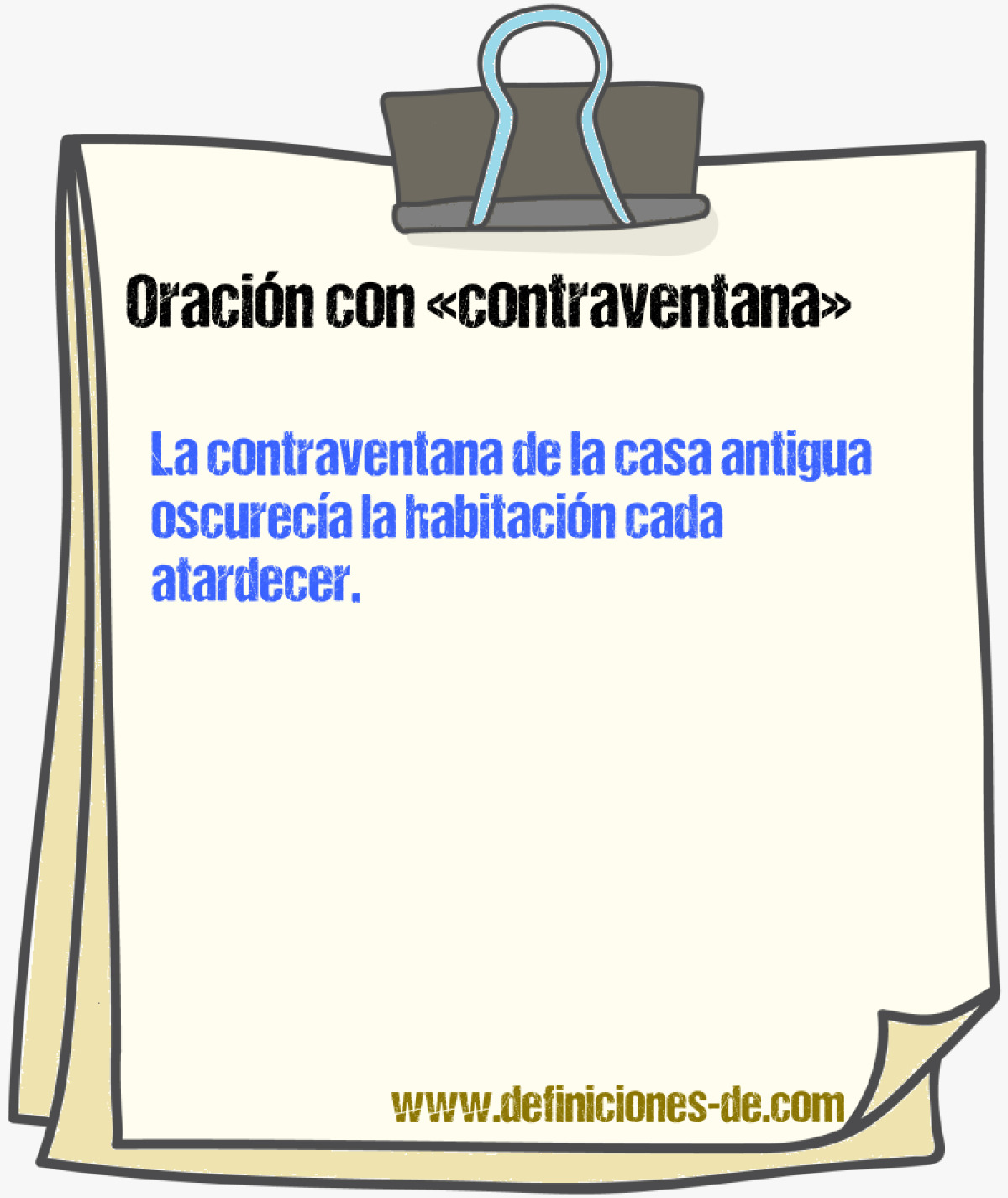 Ejemplos de oraciones con contraventana