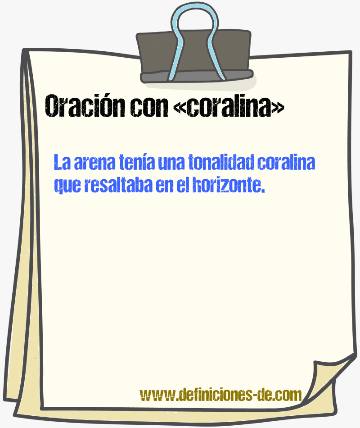 Ejemplos de oraciones con coralina