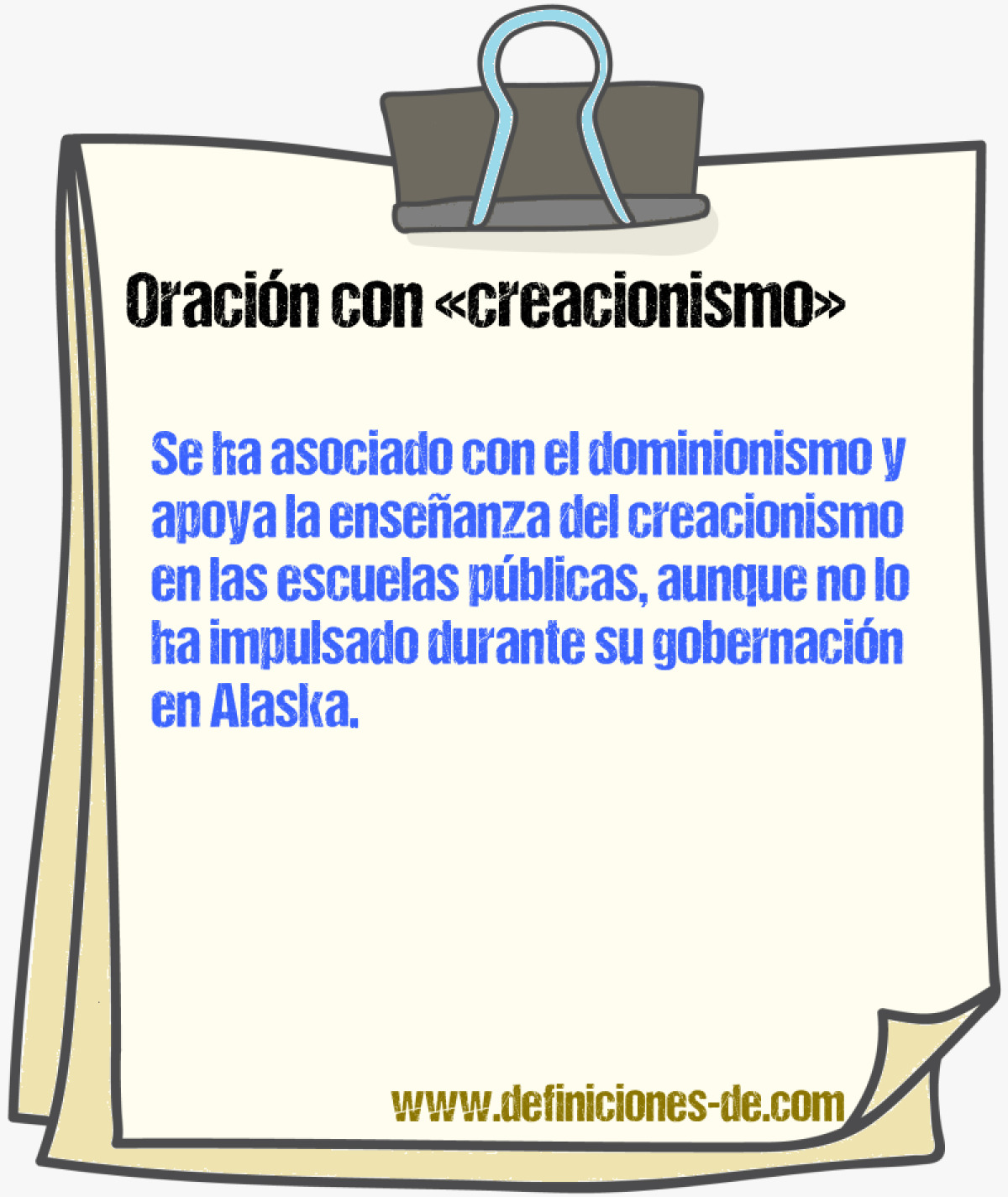 Ejemplos de oraciones con creacionismo