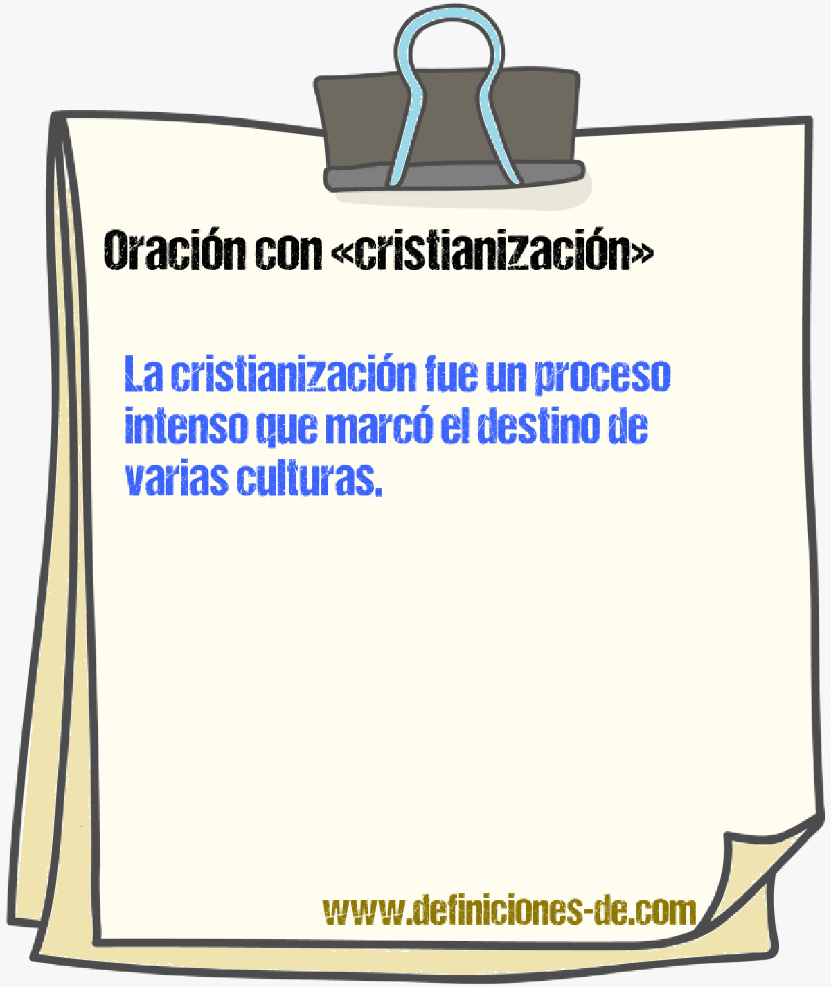 Ejemplos de oraciones con cristianizacin