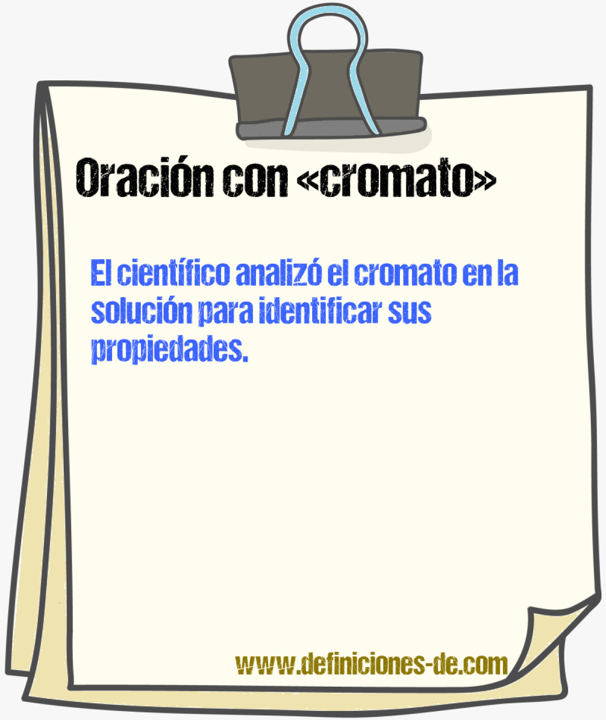 Ejemplos de oraciones con cromato