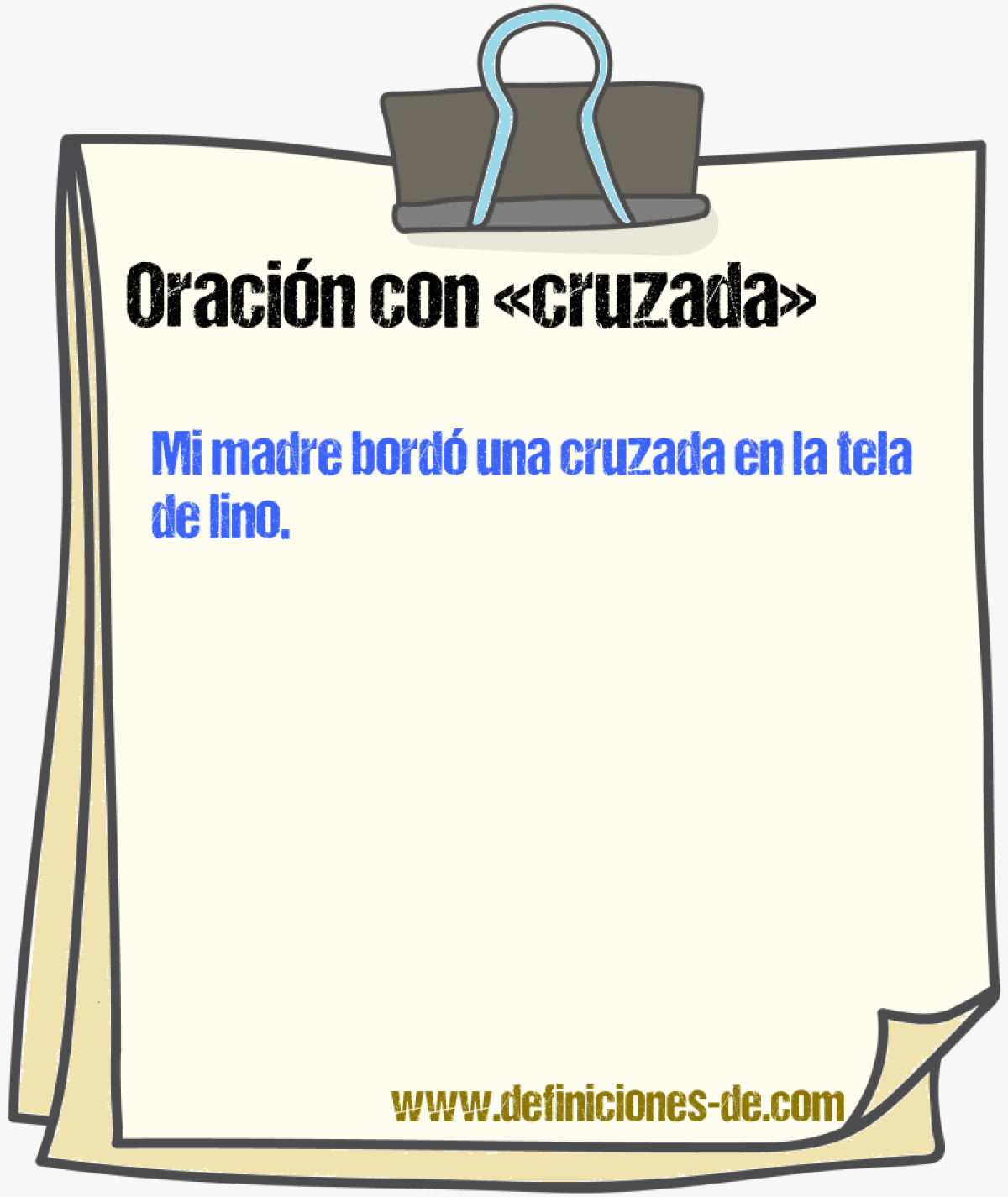 Ejemplos de oraciones con cruzada