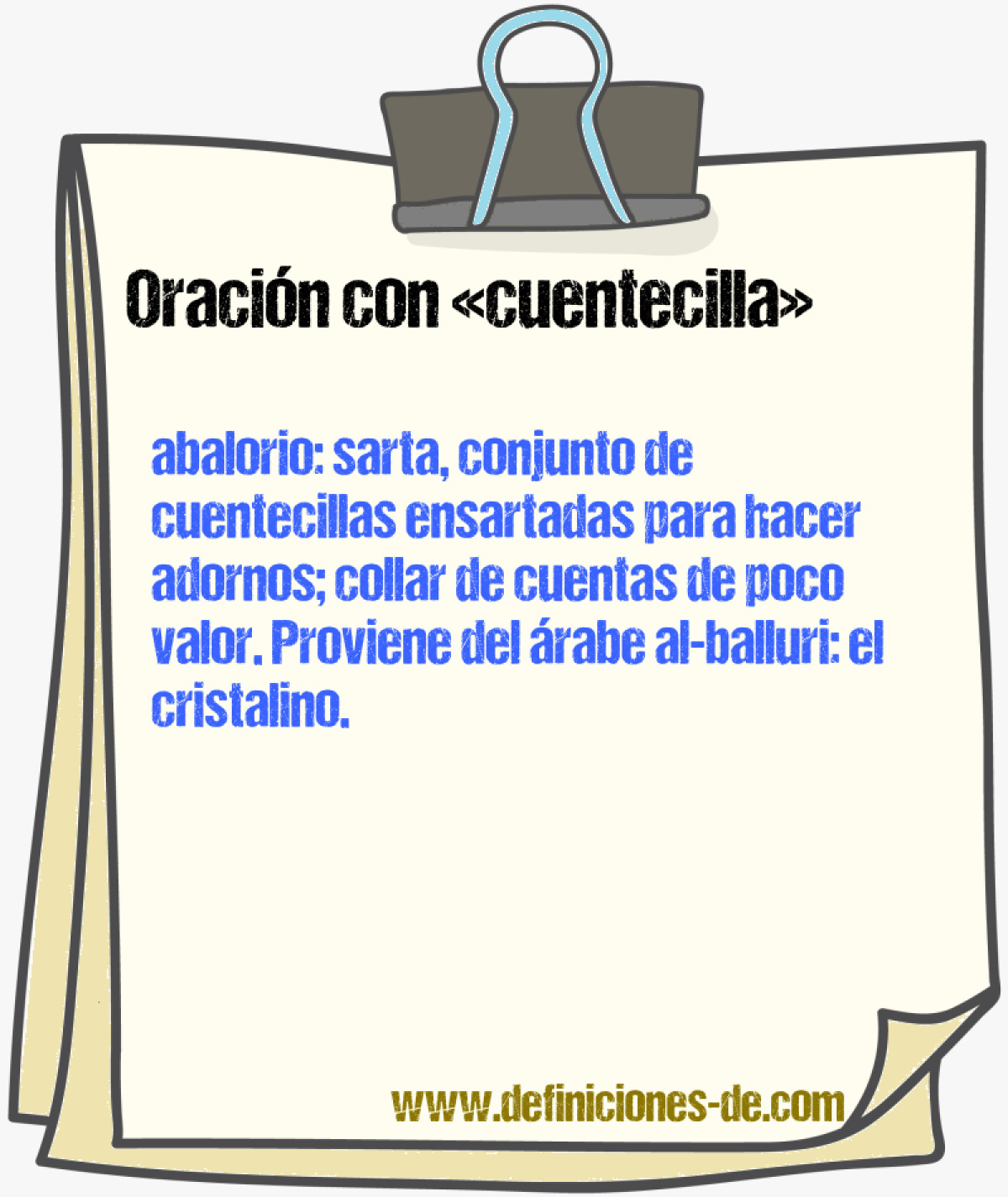 Ejemplos de oraciones con cuentecilla