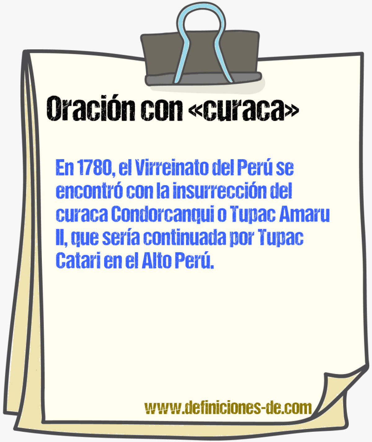 Ejemplos de oraciones con curaca