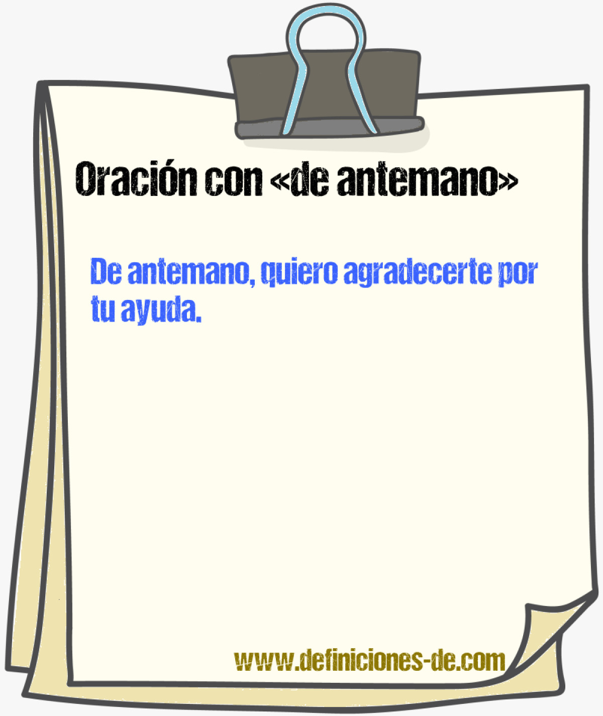 Ejemplos de oraciones con de antemano