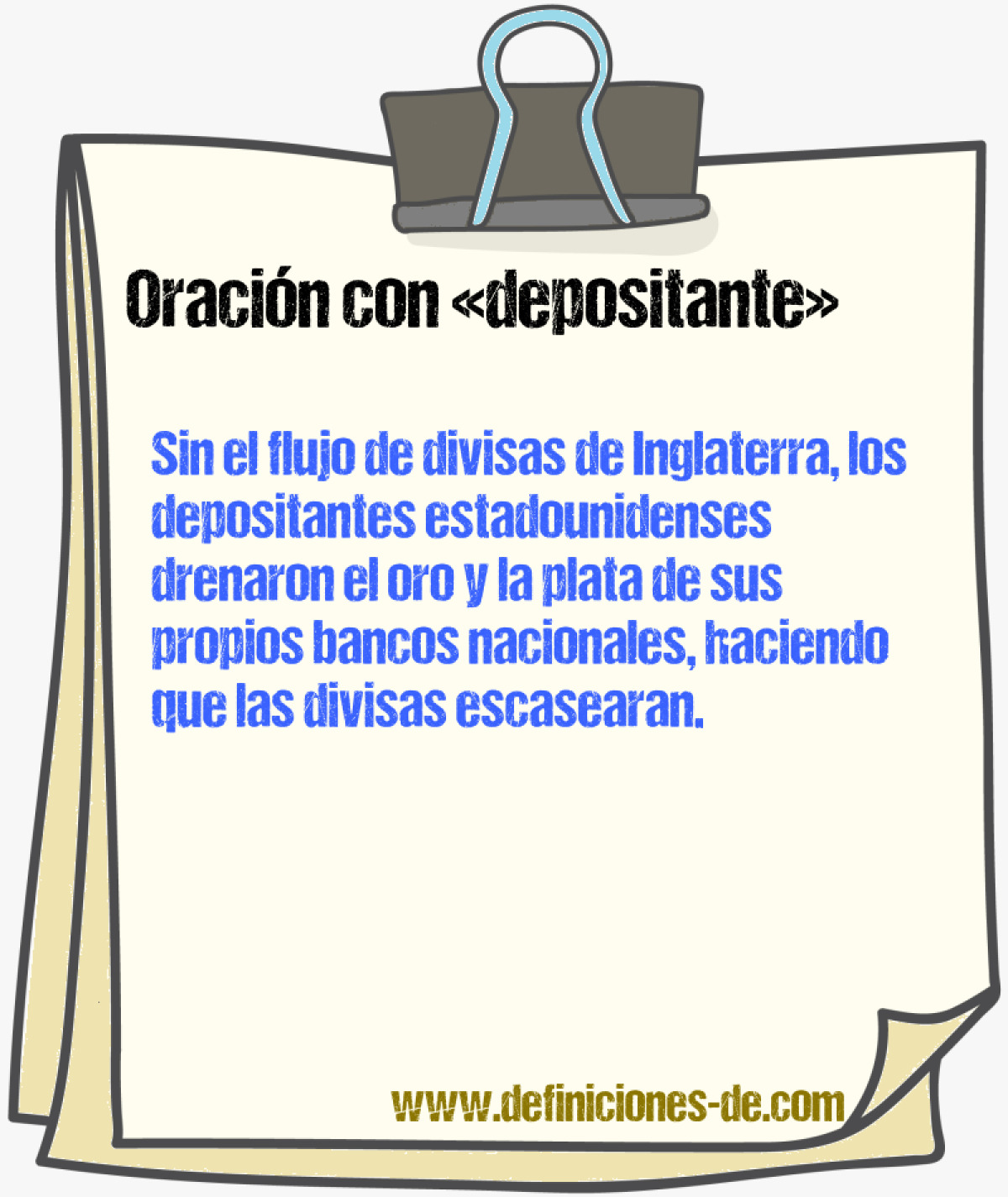 Ejemplos de oraciones con depositante