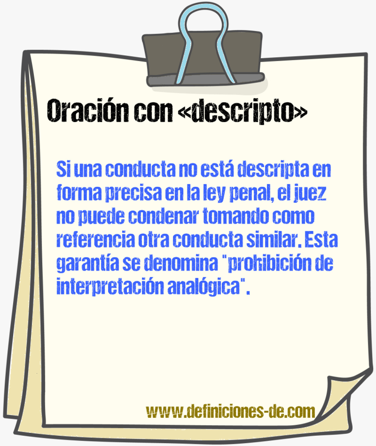 Ejemplos de oraciones con descripto