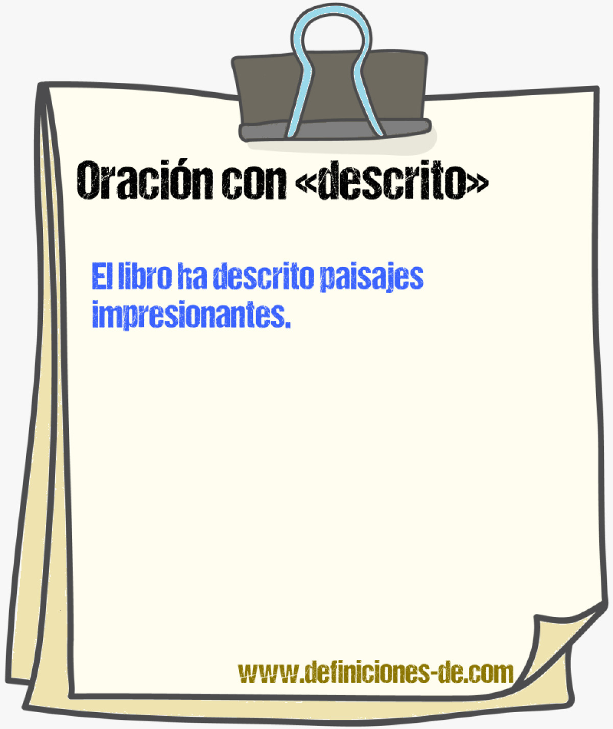 Ejemplos de oraciones con descrito