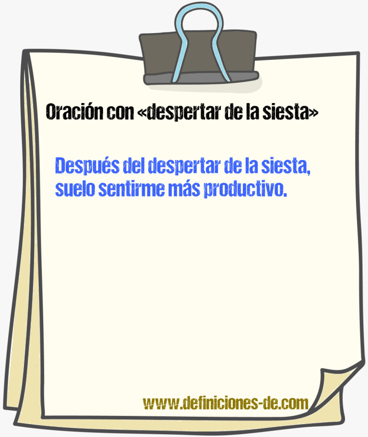 Ejemplos de oraciones con despertar de la siesta