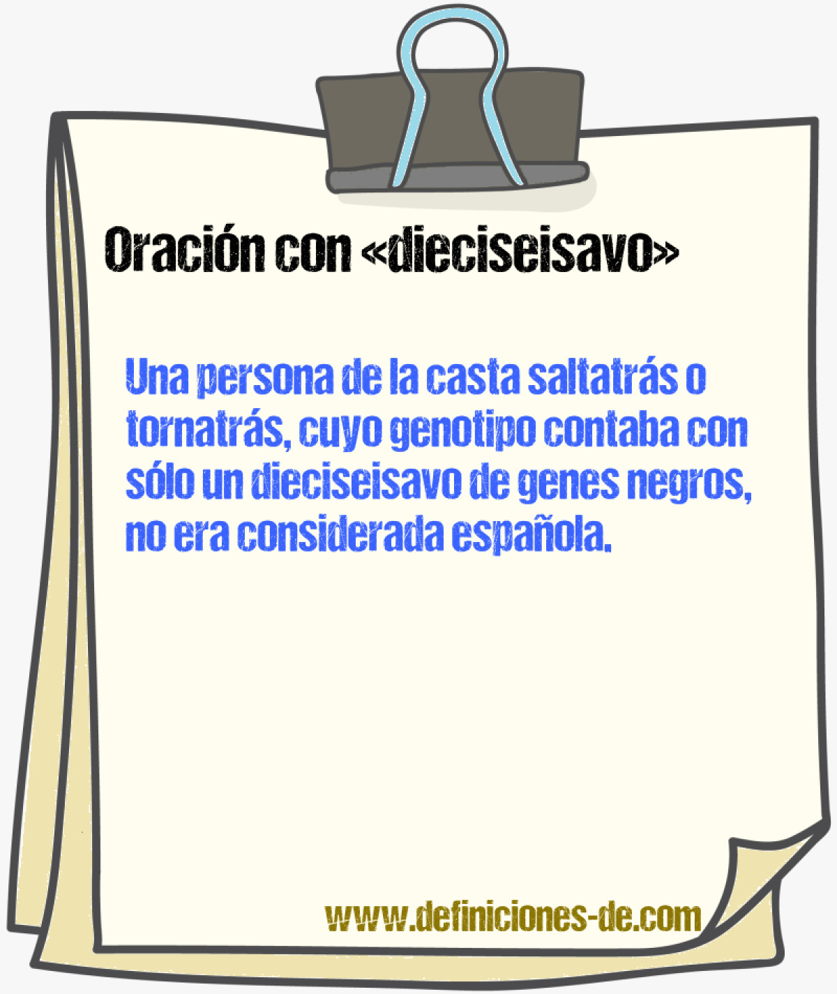 Ejemplos de oraciones con dieciseisavo