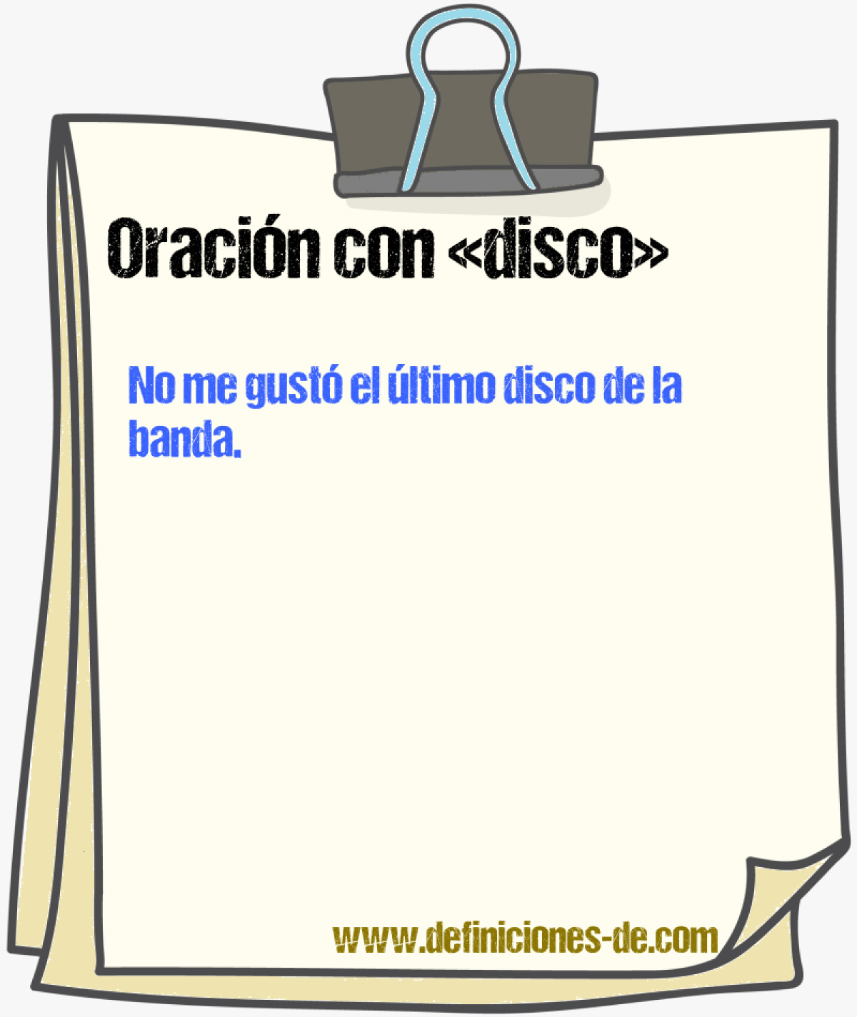 Ejemplos de oraciones con disco