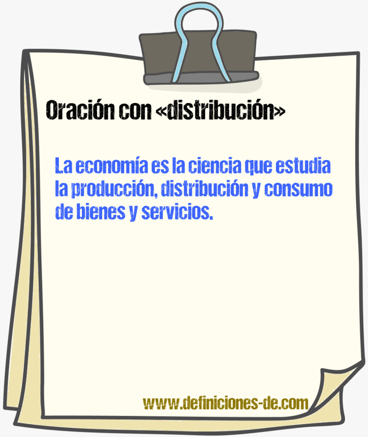 Ejemplos de oraciones con distribucin