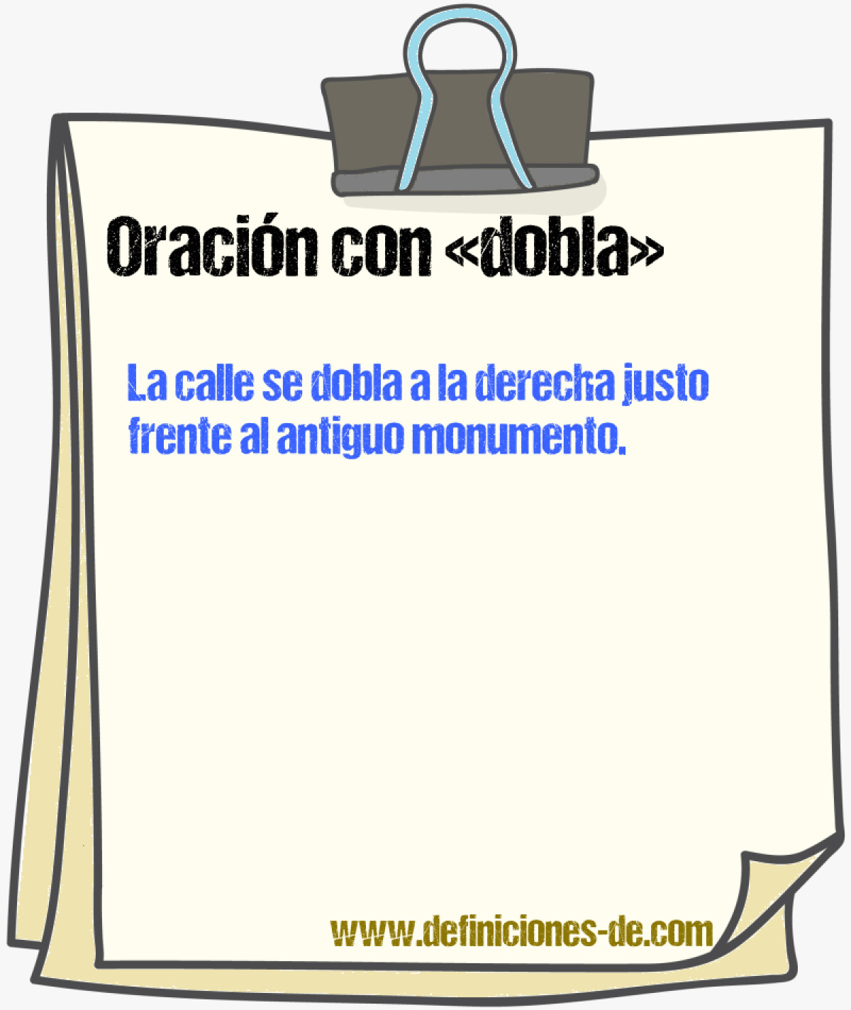 Ejemplos de oraciones con dobla