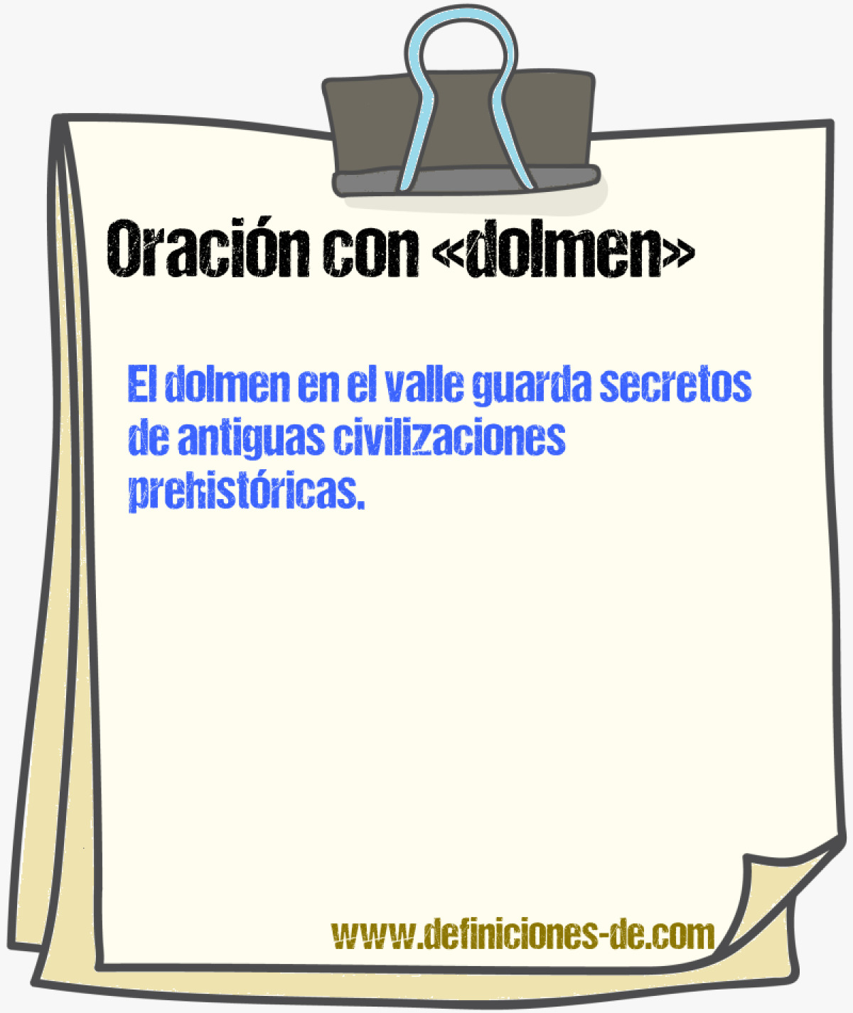 Ejemplos de oraciones con dolmen