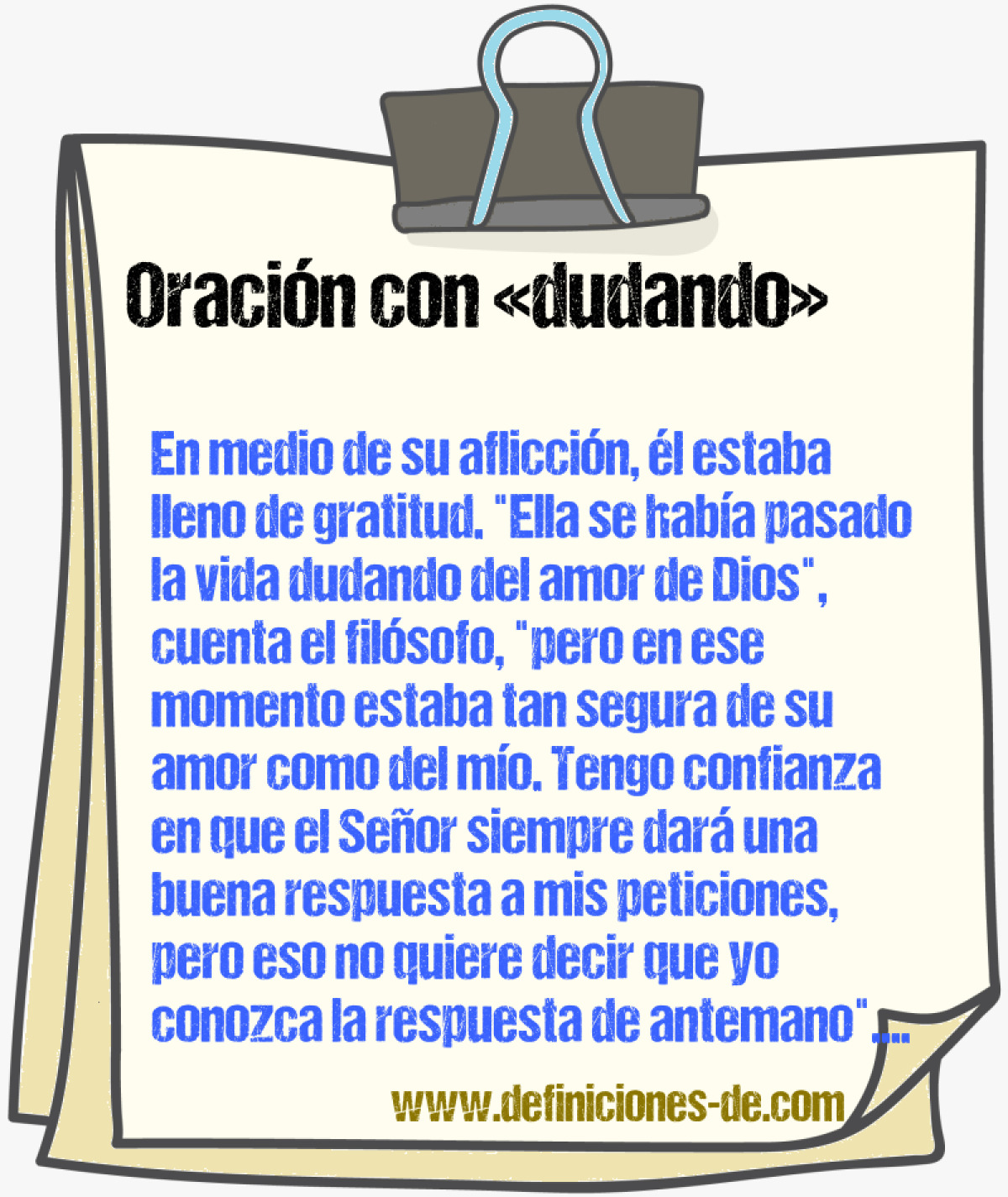 Ejemplos de oraciones con dudando