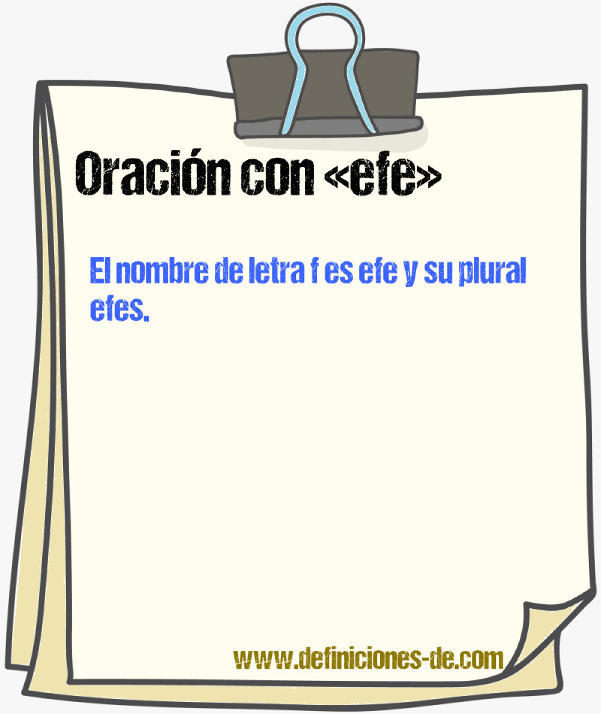 Ejemplos de oraciones con efe
