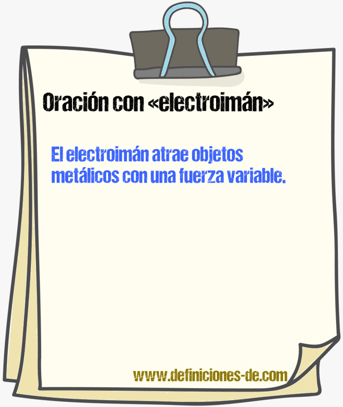 Ejemplos de oraciones con electroimn