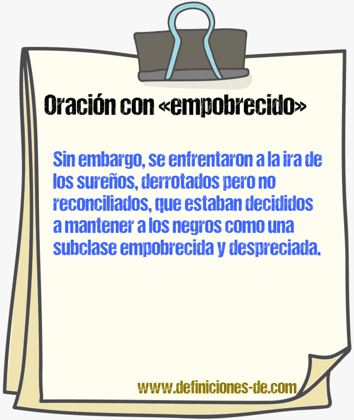 Ejemplos de oraciones con empobrecido