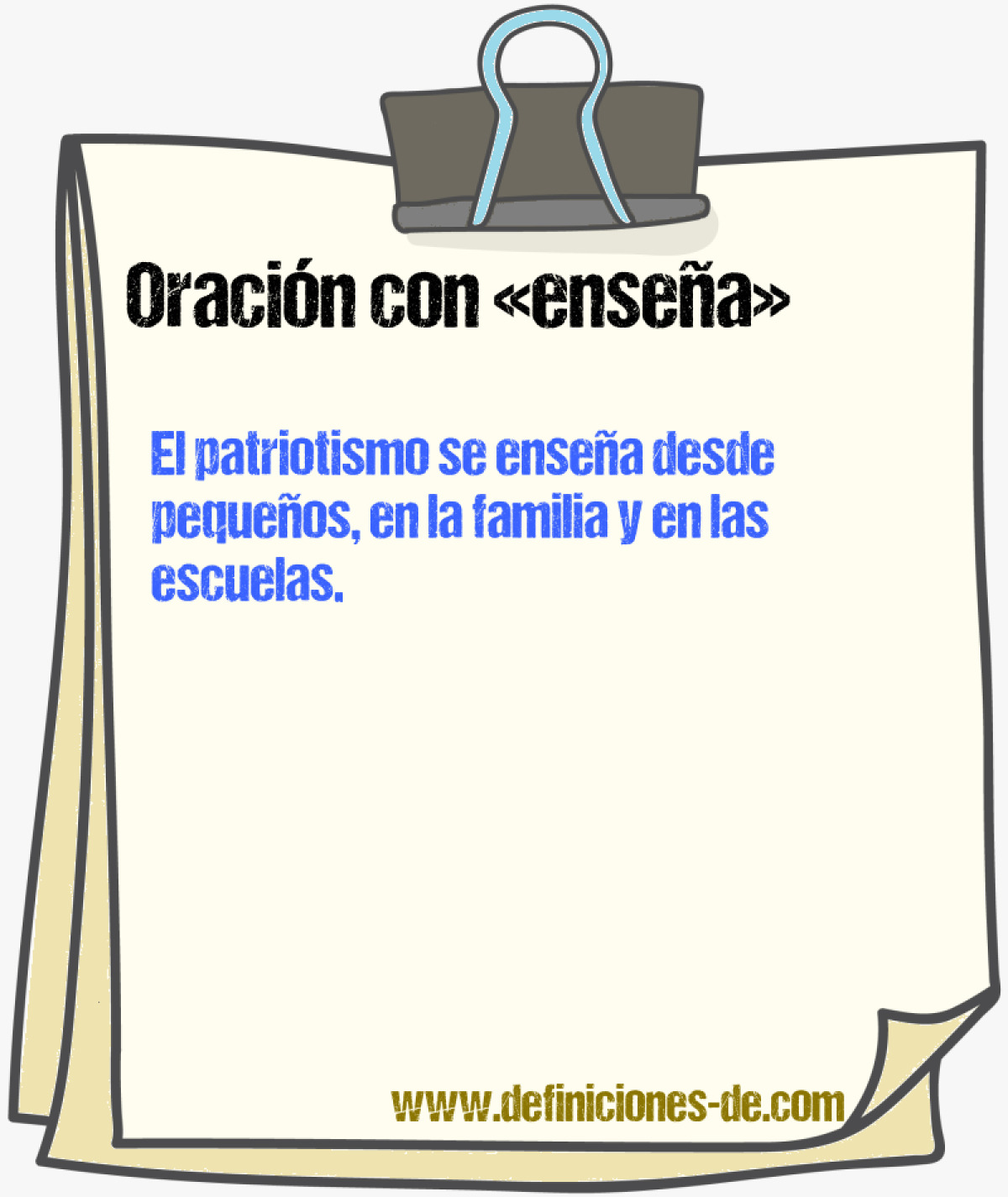 Ejemplos de oraciones con enseña