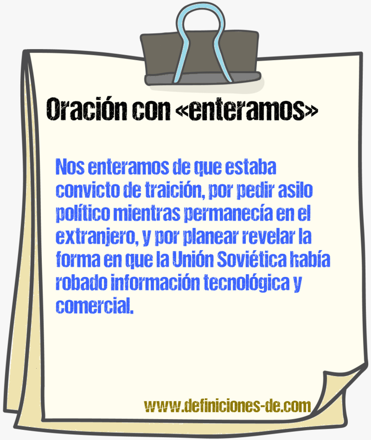 Ejemplos de oraciones con enteramos