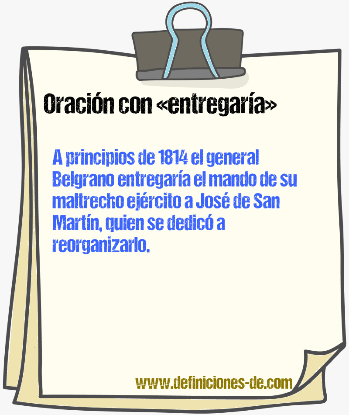 Ejemplos de oraciones con entregaría