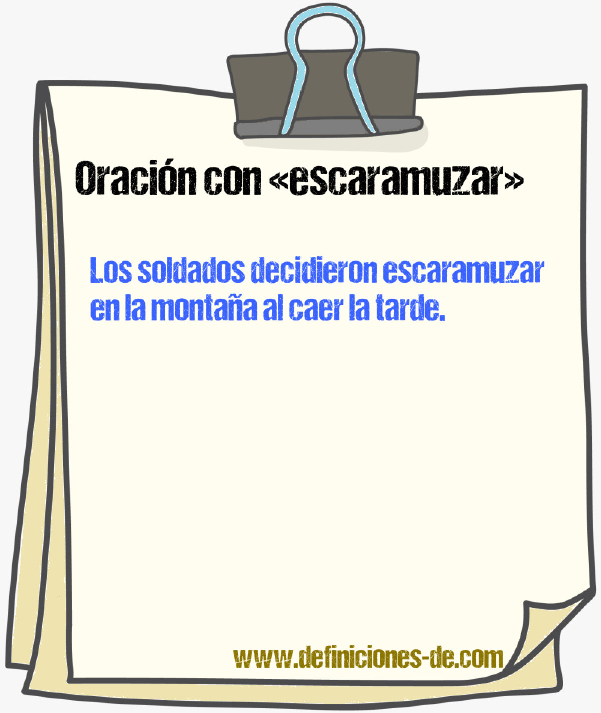 Ejemplos de oraciones con escaramuzar