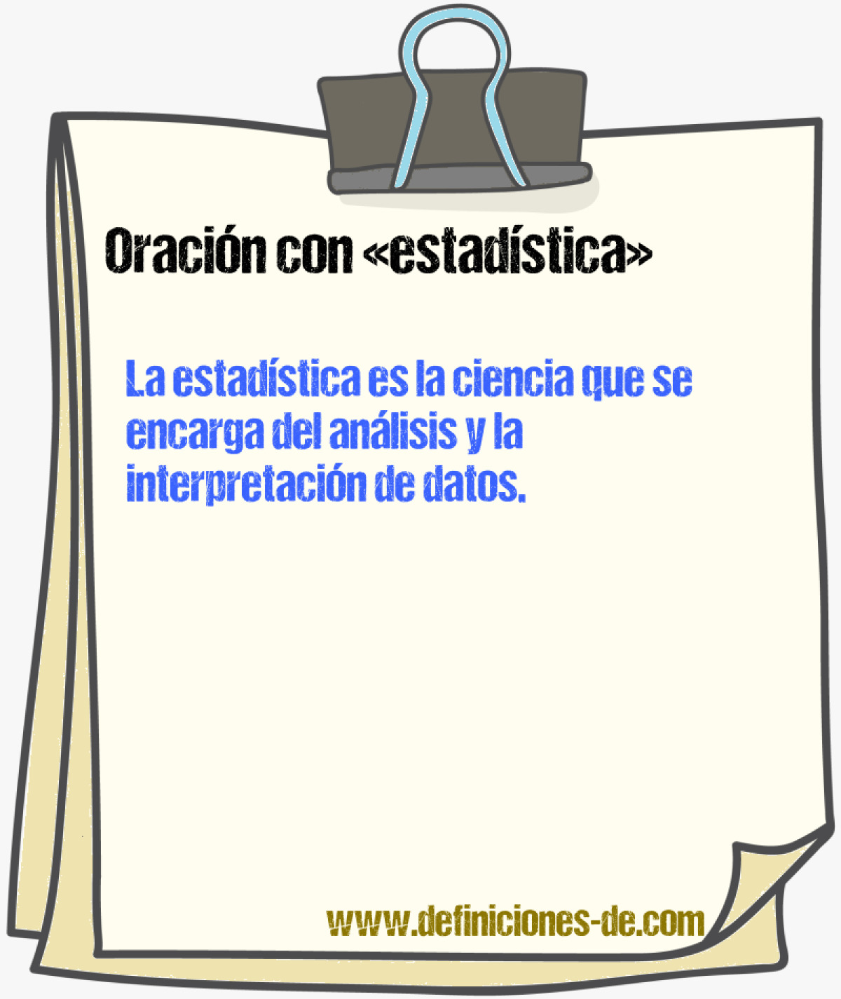 Ejemplos de oraciones con estadstica